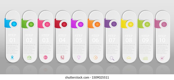 Infographics plan design vector and marketing icons for workflow layout,  Business concept with 10 steps for processes.