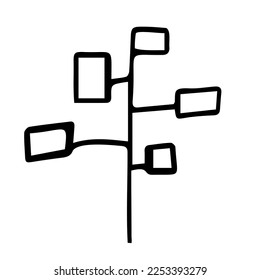 Infographics. A pole with pointers. Vector illustration hand-drawn. Template design, logo.