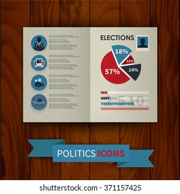 Infographics politics icon (Journal). The image can be used for your business, presentations, projects, promotion