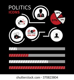 Infographics politics icon (silhouette). The image can be used for your business, presentations, projects, promotion
