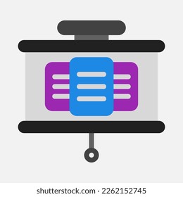 Infographics presentation icon in flat style, use for website mobile app presentation