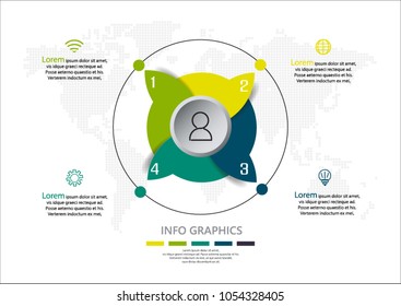  Infographics presentation template with 4 idea options. business data,Vector illustration.and icon