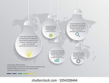  Infographics presentation template with 5 idea options. business data,Vector illustration.and symbol