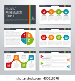 Infographics presentation template flat design. Cover brochure