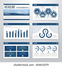 Infographics presentation template flat design set for brochure or flyer