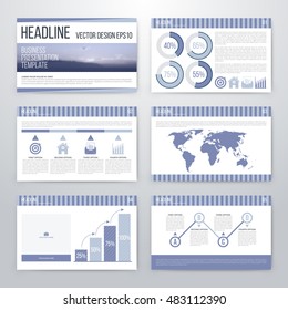 Infographics presentation template flat design. Cover brochure