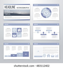 Infographics presentation template flat design. Cover brochure