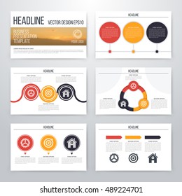 Infographics presentation template flat design. Cover brochure