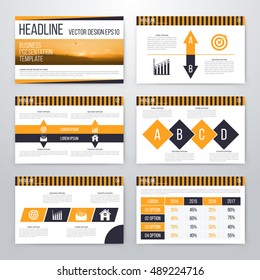 Infographics presentation template flat design. Cover brochure