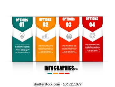 Infographics presentation vector illustration whit 4 options,use for business present,web design,workflow layout,and business icon.eps10