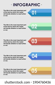Infografía para presentaciones en colores pastel con encabezados de cinco puntos