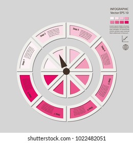 Infographics. Process chart module. Template for cycling diagram, graph, presentation and round chart.
