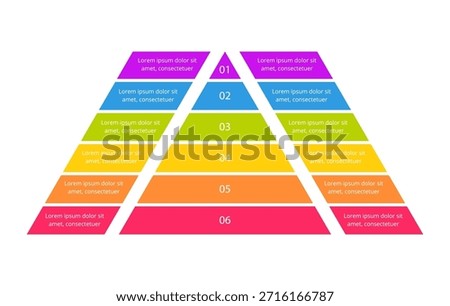Infographics Pyramid Chart. Infographic Six Options.