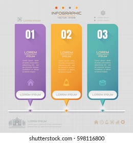 Infographics Rectangle design template with business icons, process diagram, Vector eps10 illustration