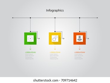 Infographics rectangular of 3 elements Infographic design vector Business concept steps or processes can be used for workflow layout, diagram, annual report, web design