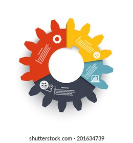Infographics repair machines. Abstract gear icons. The element of your design. Vector illustration