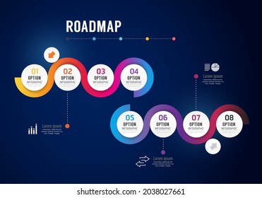 Infographics roadmap Concept Design options banner. Vector illustration.