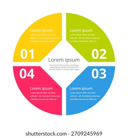 Infografía Round Circle Chart. Infografía Cuatro opciones.