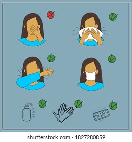 Infographics for a safe distance. The social distance. 1.5 meters. The second wave COVID-19: Social Distancing. Self-isolation at home. Masks, gloves, antiseptics, soap. Hygiene.