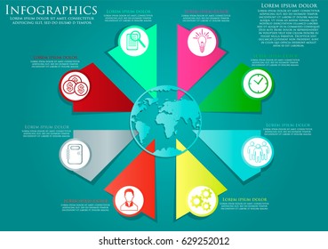 Infographics scheme on a blue background 
