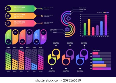 infographics Sci Fi isolated on transparent futuristic background. Abstract future concept science virtual graphic Interface screen with colored infographic digital illustration.
