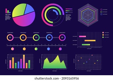infographics Sci Fi isolated on transparent futuristic background. Abstract future concept science virtual graphic Interface screen with colored infographic digital illustration.