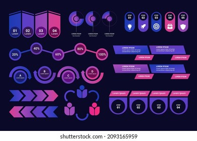 infographics Sci Fi isolated on transparent futuristic background. Abstract future concept science virtual graphic Interface screen with colored infographic digital illustration.