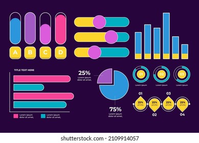 infographics Sci Fi isolated on transparent futuristic background. Abstract future concept science virtual graphic Interface screen with colored infographic digital illustration.