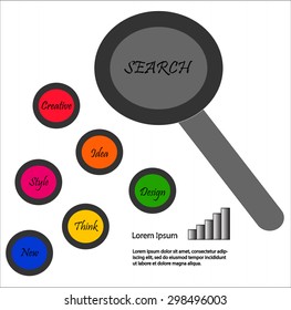 Infographics search for creative idea vector