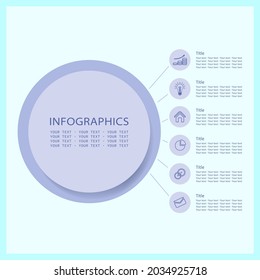 Infographics. Section for main section and subsections. Information presentation structure 