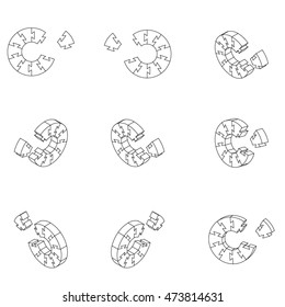 Infographics. Sector. Set. Monochrome. Vector.