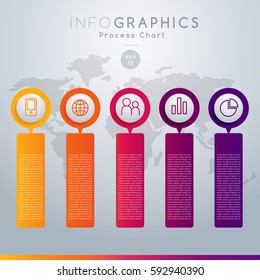 Infographics Set for Brochure, Business Chart or Web Design : Vector Illustration