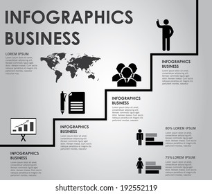 Infographics set and business step
