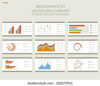  Infographics set  it can be used for your design.Vector circle arrows infographics set. 