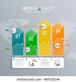 Infographics set with color elements. Vector information graphics