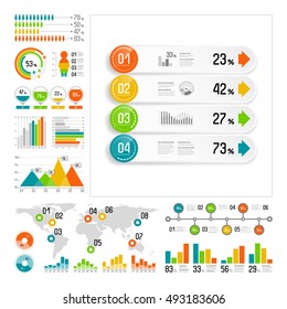 Infographics set with color elements. Vector information graphics