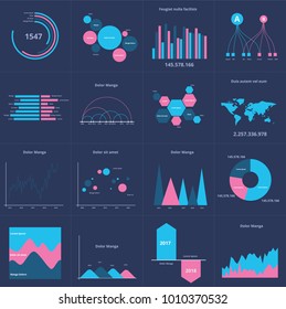 Infographics set Data Charts. Vector illustration 