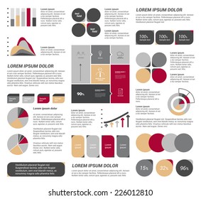 Infographics set elements. Collection of charts, diagrams, schemes, speech bubbles. Vector. 