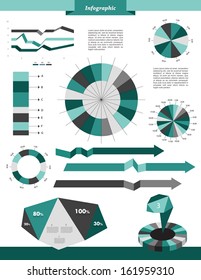 Infographics set elements. Vector design template. Charts, graphs and speech bubblse for print or web page.