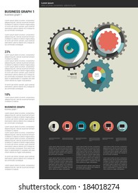 Infographics set elements. Vector flat design template. Charts, graphs and speech bubblse for print or web page. 