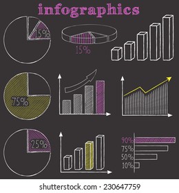 Infographics Set - Hand Drawn Style Illustration - vector EPS10