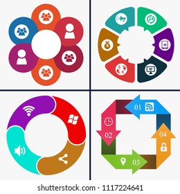 infographics set of pie charts