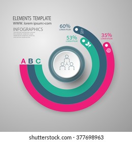 infographics set. presentation and round chart. Business concept with options.