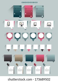 Infographics set speech bubbles. Flat shadows icon.