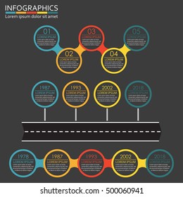 Infographics set with steps, options or levels template. Vector illustration.