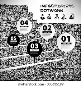 Infographics set style dotwork on the topic of business career