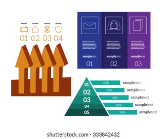 Infographics set Vector illustration. can be used for workflow layout, banner, diagram, number options, step up options, web design.