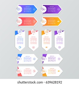 Infographics set, vector illustration. Template for brochure, web design, business