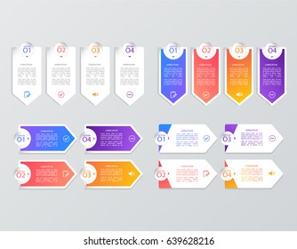 Infographics set, vector illustration. Template for brochure, web design, business