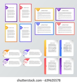 Infographics set, vector illustration. Template for brochure, web design, business